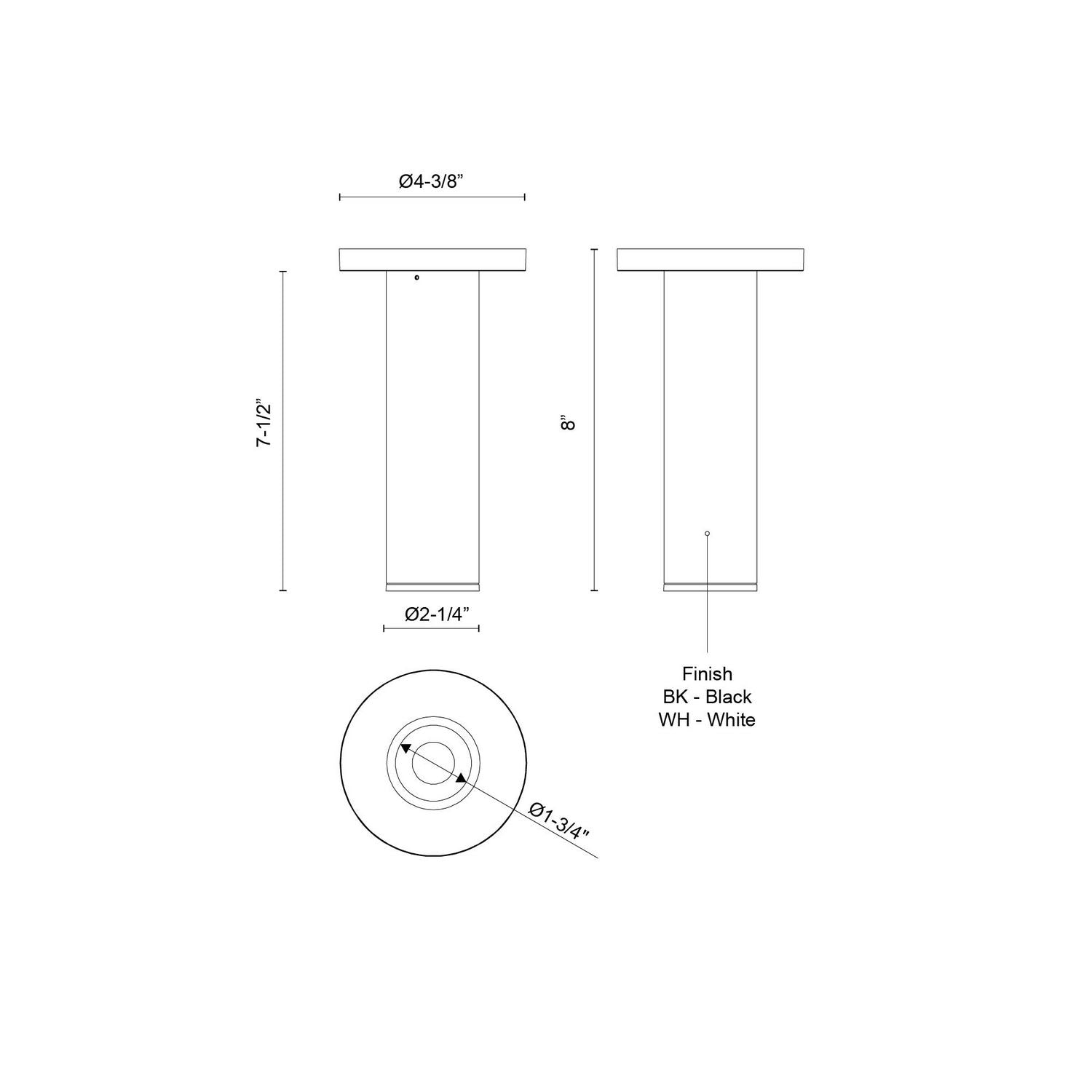 Kuzco Lighting - LD2-SM08W10-3036-BK-UNV-010 - LED Ceiling Mount - Lorna - Black