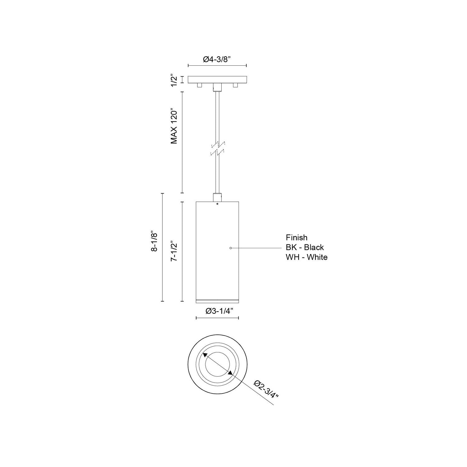 Kuzco Lighting - LD3-PD08W14-3036-WH-UNV-010 - LED Pendant - Lorna - White