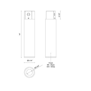 Kuzco Lighting - LD3-CC12W18-3036-BK-UNV-010 - LED Ceiling Mount - Lorna - Black