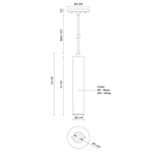 Kuzco Lighting - LD2-PD12W12-3036-WH-UNV-010 - LED Pendant - Lorna - White
