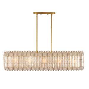 Kalco - 522661OL - Ten Light Linear Pendant - Fractal - Oxidized Gold Leaf