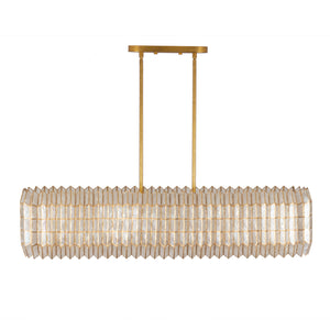 Kalco - 522661OL - Ten Light Linear Pendant - Fractal - Oxidized Gold Leaf