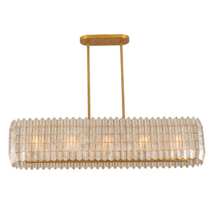 Kalco - 522661OL - Ten Light Linear Pendant - Fractal - Oxidized Gold Leaf