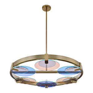 Kalco - 528555WB - Six Light Chandelier - Optics - Winter Brass