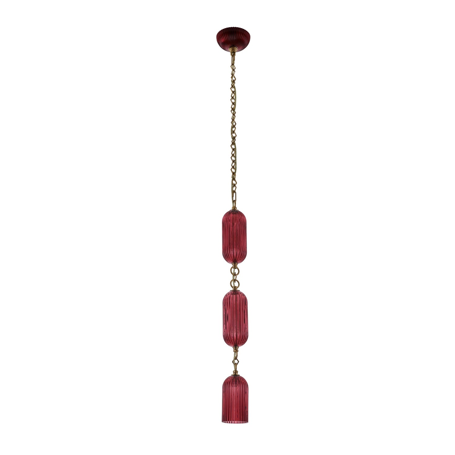 Kalco - 519611STB/MGNT - One Light Pendant - Verde - Satin Brass