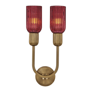 Kalco - 519621STB/MGNT - Two Light Wall Sconce - Verde - Satin Brass