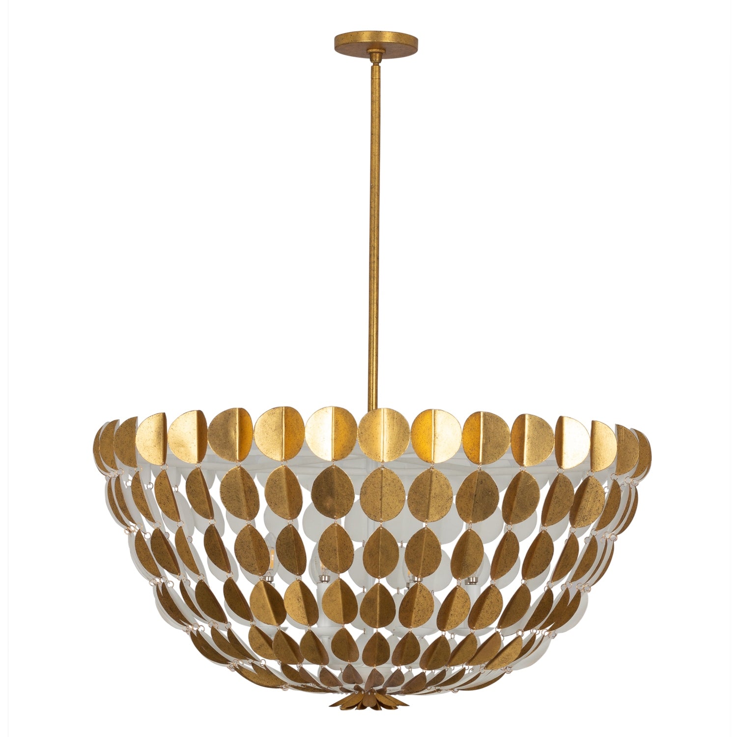 Kalco - 527455OLW - Eight Light Chandelier - Amor - Oxidized Gold Leaf And White