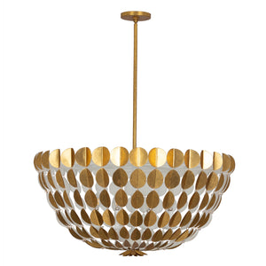 Kalco - 527455OLW - Eight Light Chandelier - Amor - Oxidized Gold Leaf And White