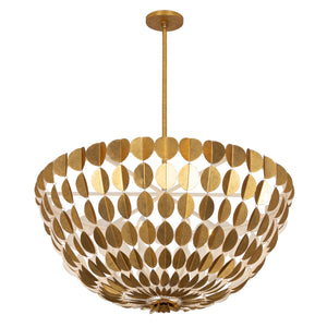 Kalco - 527455OLW - Eight Light Chandelier - Amor - Oxidized Gold Leaf And White