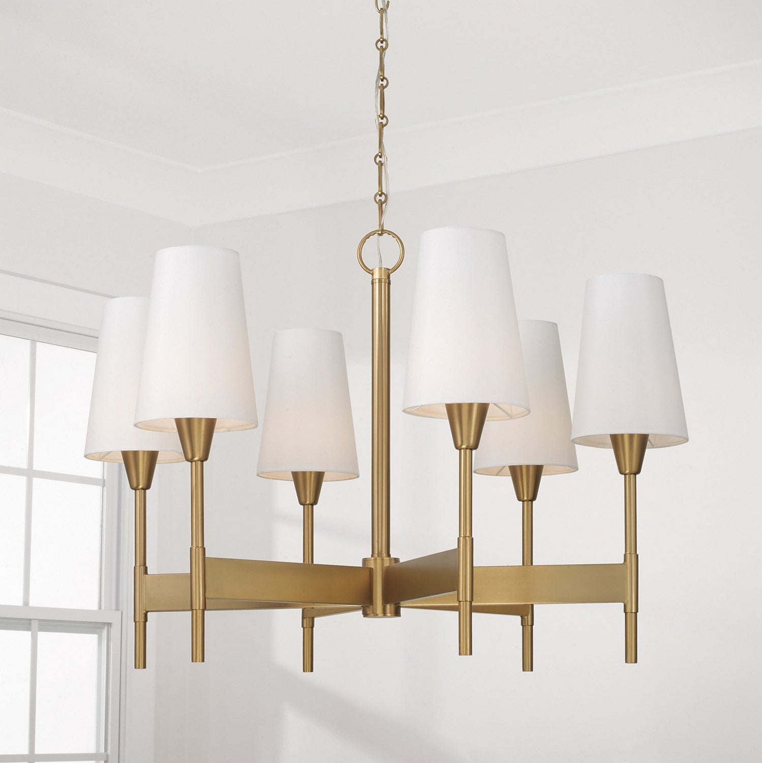 Capital Lighting - 460861AD-718 - Six Light Chandelier - Leland - Aged Brass