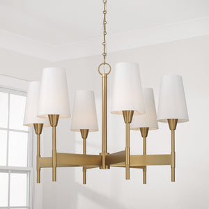 Capital Lighting - 460861AD-718 - Six Light Chandelier - Leland - Aged Brass