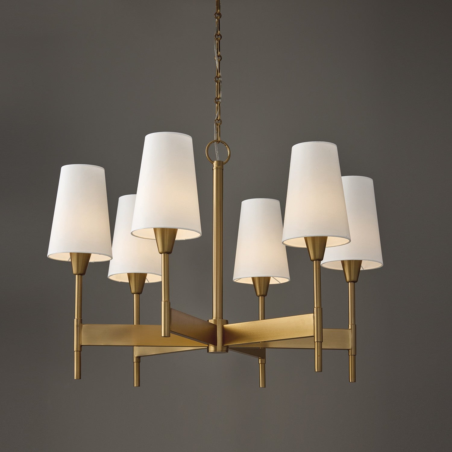 Capital Lighting - 460861AD-718 - Six Light Chandelier - Leland - Aged Brass
