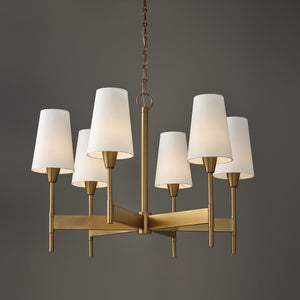 Capital Lighting - 460861AD-718 - Six Light Chandelier - Leland - Aged Brass