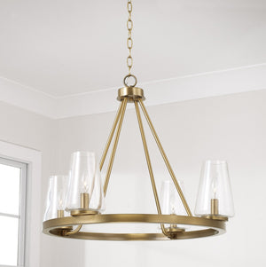 Capital Lighting - 461941AD-662 - Four Light Chandelier - Aaron - Aged Brass
