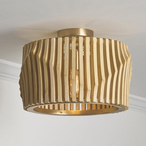 Capital Lighting - 244632BWB - One Light Semi Flush Mount - Archer - Blonde Wood and Matte Brass