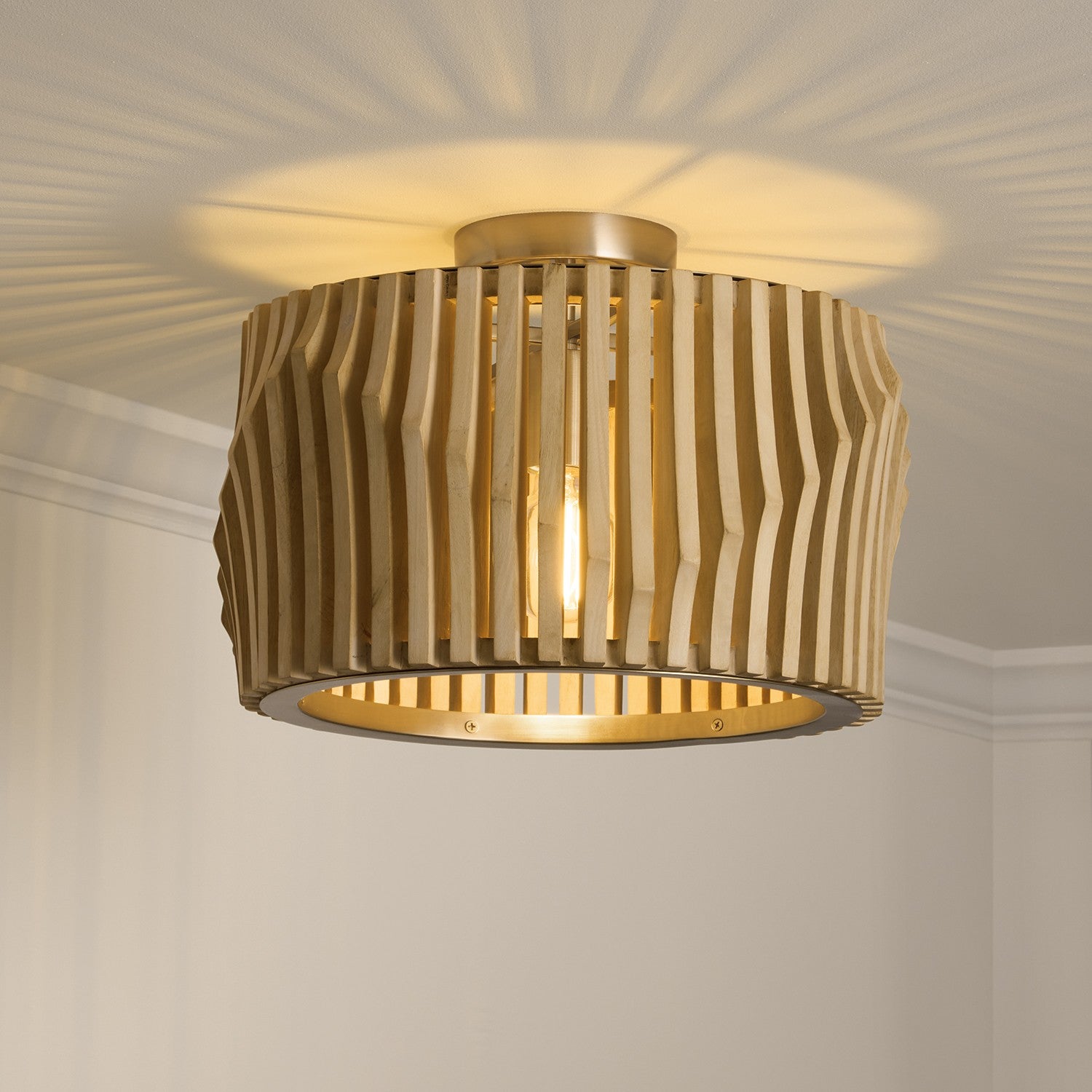 Capital Lighting - 244632BWB - One Light Semi Flush Mount - Archer - Blonde Wood and Matte Brass