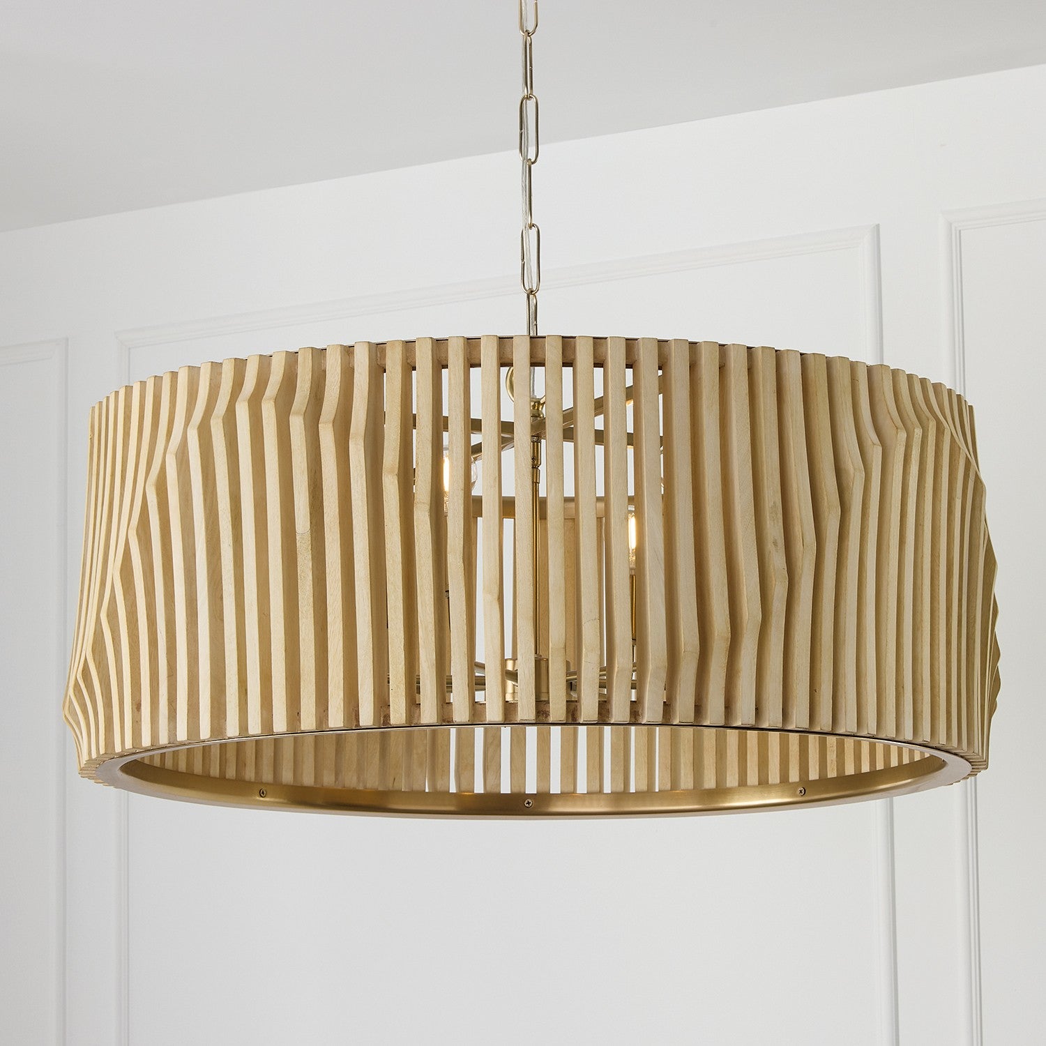 Capital Lighting - 344664BWB - Six Light Pendant - Archer - Blonde Wood and Matte Brass