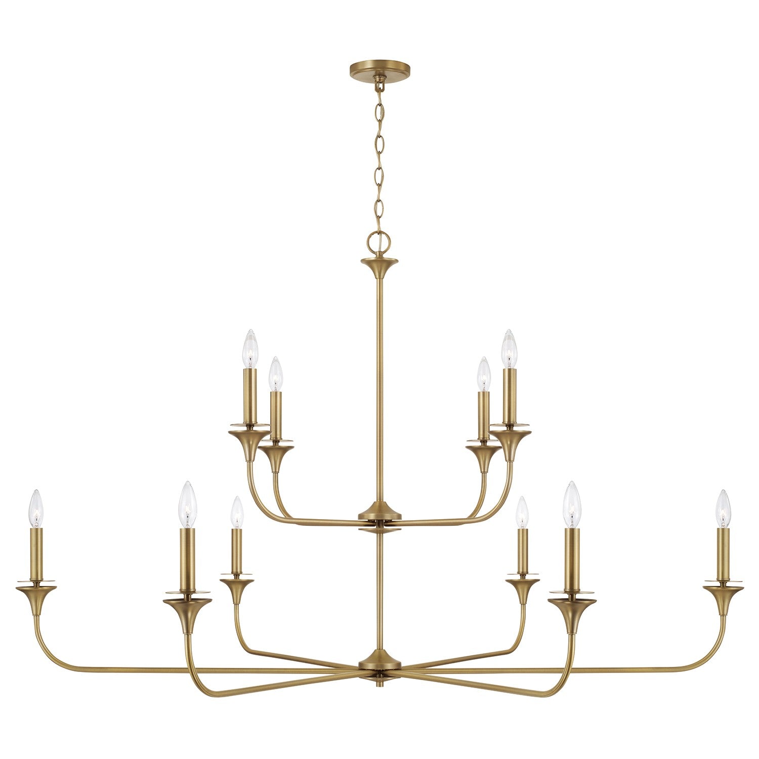 Capital Lighting - 448901AD - Ten Light Chandelier - Presley - Aged Brass