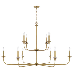 Capital Lighting - 448901AD - Ten Light Chandelier - Presley - Aged Brass