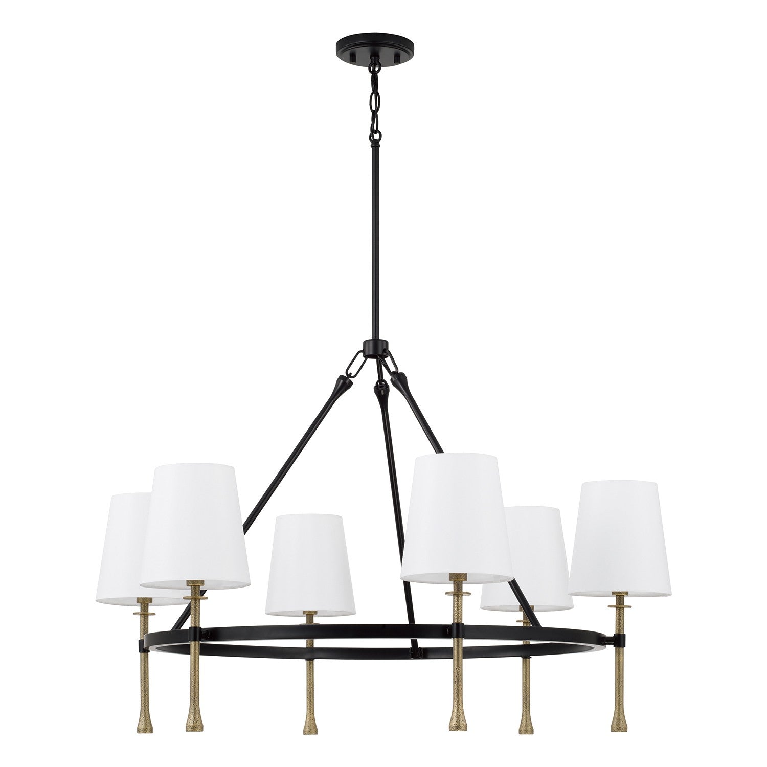 Capital Lighting - 460761MBG-717 - Six Light Chandelier - Hollis - Matte Black with Hammered Gold