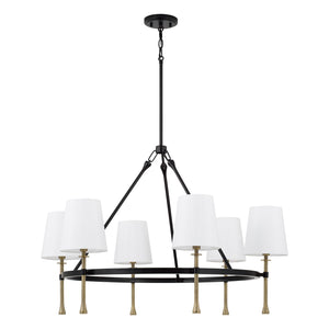 Capital Lighting - 460761MBG-717 - Six Light Chandelier - Hollis - Matte Black with Hammered Gold