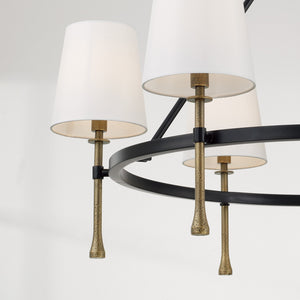 Capital Lighting - 460761MBG-717 - Six Light Chandelier - Hollis - Matte Black with Hammered Gold