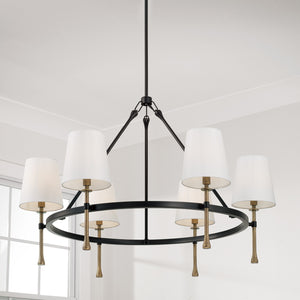 Capital Lighting - 460761MBG-717 - Six Light Chandelier - Hollis - Matte Black with Hammered Gold