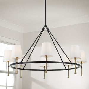 Capital Lighting - 460781MBG-717 - Eight Light Chandelier - Hollis - Matte Black with Hammered Gold
