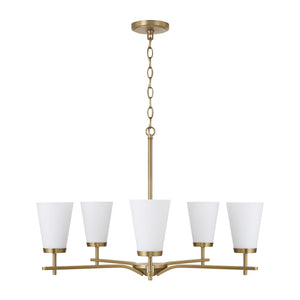 Capital Lighting - 461051AD-660 - Five Light Chandelier - Drake - Aged Brass