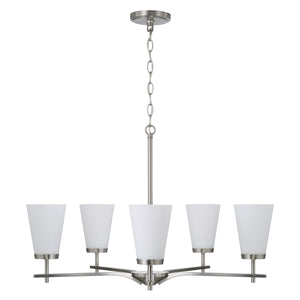Capital Lighting - 461051BN-660 - Five Light Chandelier - Drake - Brushed Nickel