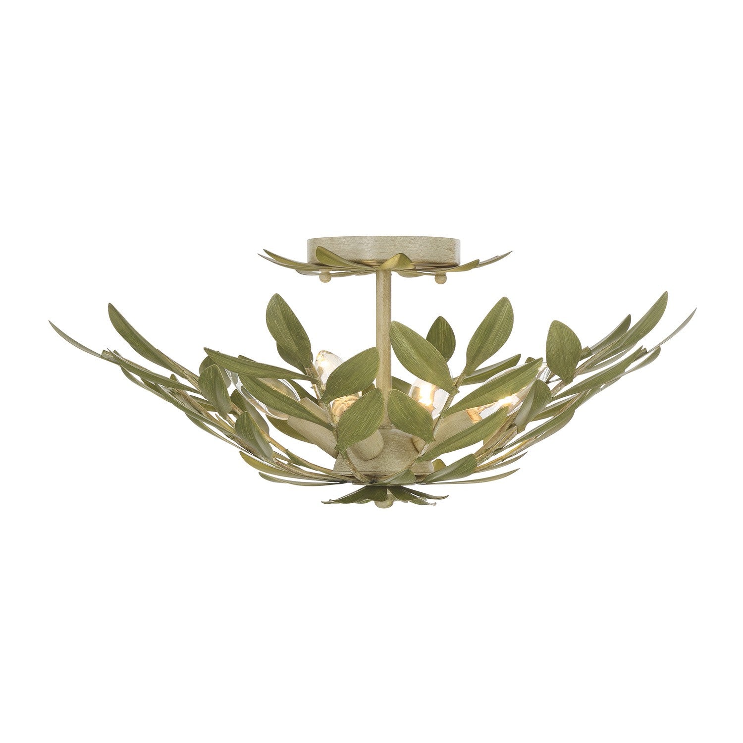 Crystorama - 560-CT - Four Light Semi Flush Mount - Broche - Champagne Green Tea