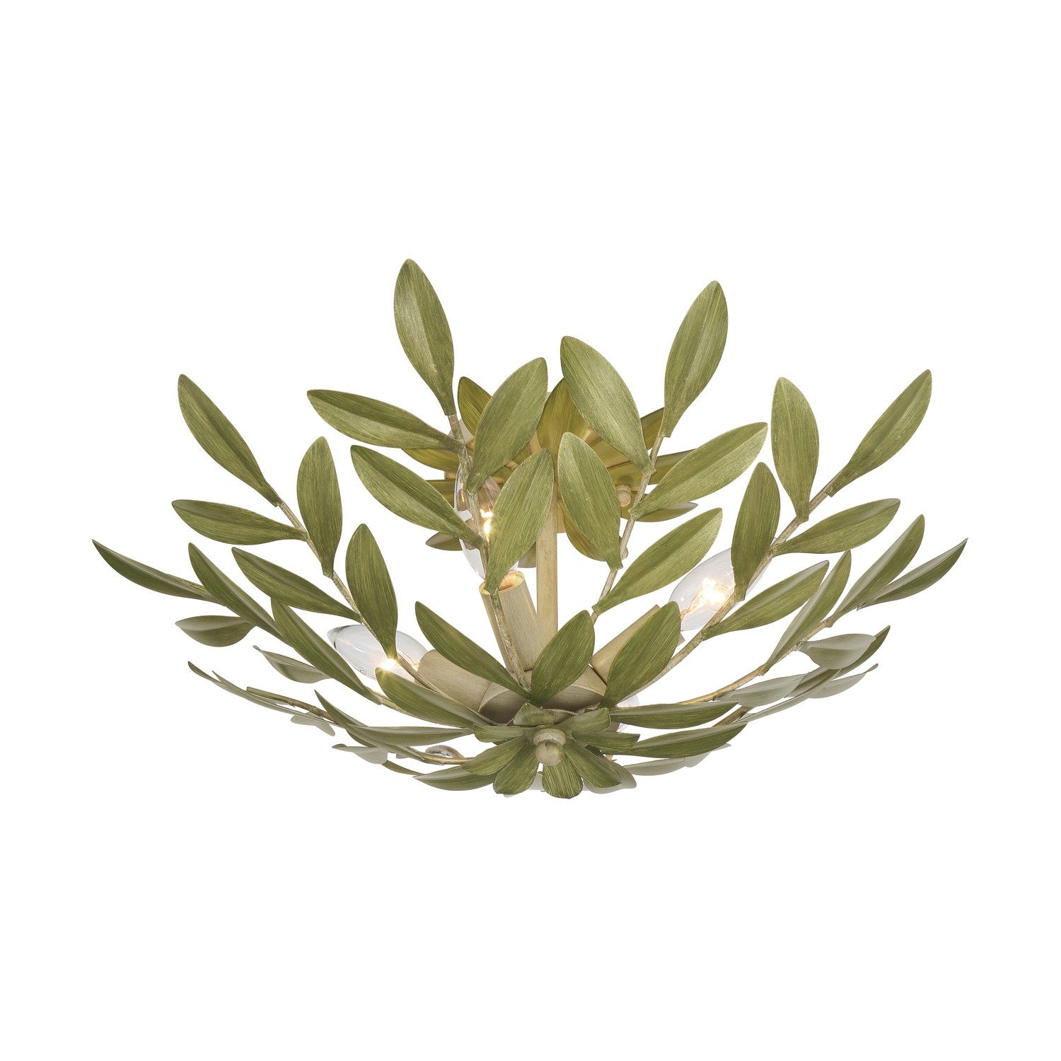 Crystorama - 560-CT - Four Light Semi Flush Mount - Broche - Champagne Green Tea