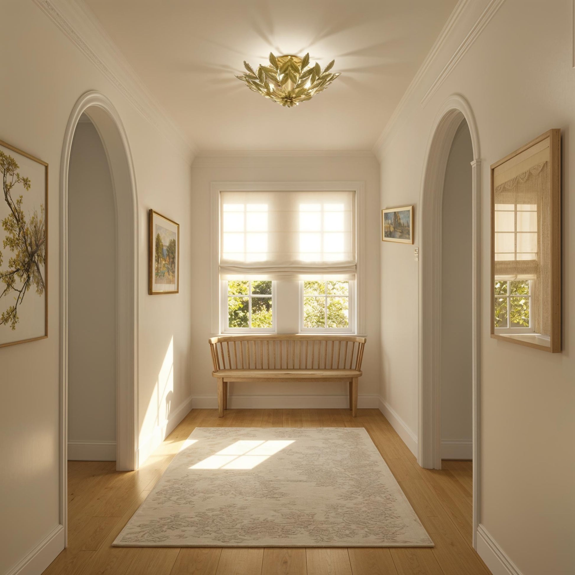 Crystorama - 560-CT - Four Light Semi Flush Mount - Broche - Champagne Green Tea