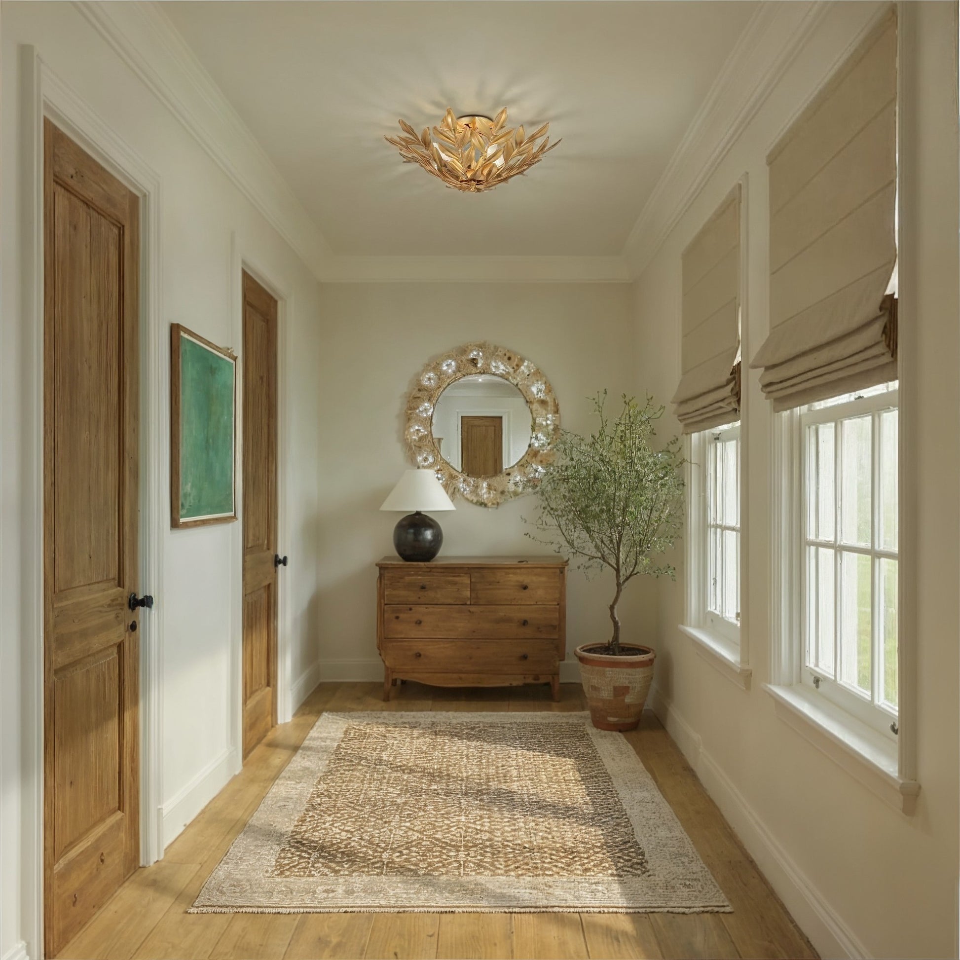 Crystorama - 560-CT - Four Light Semi Flush Mount - Broche - Champagne Green Tea