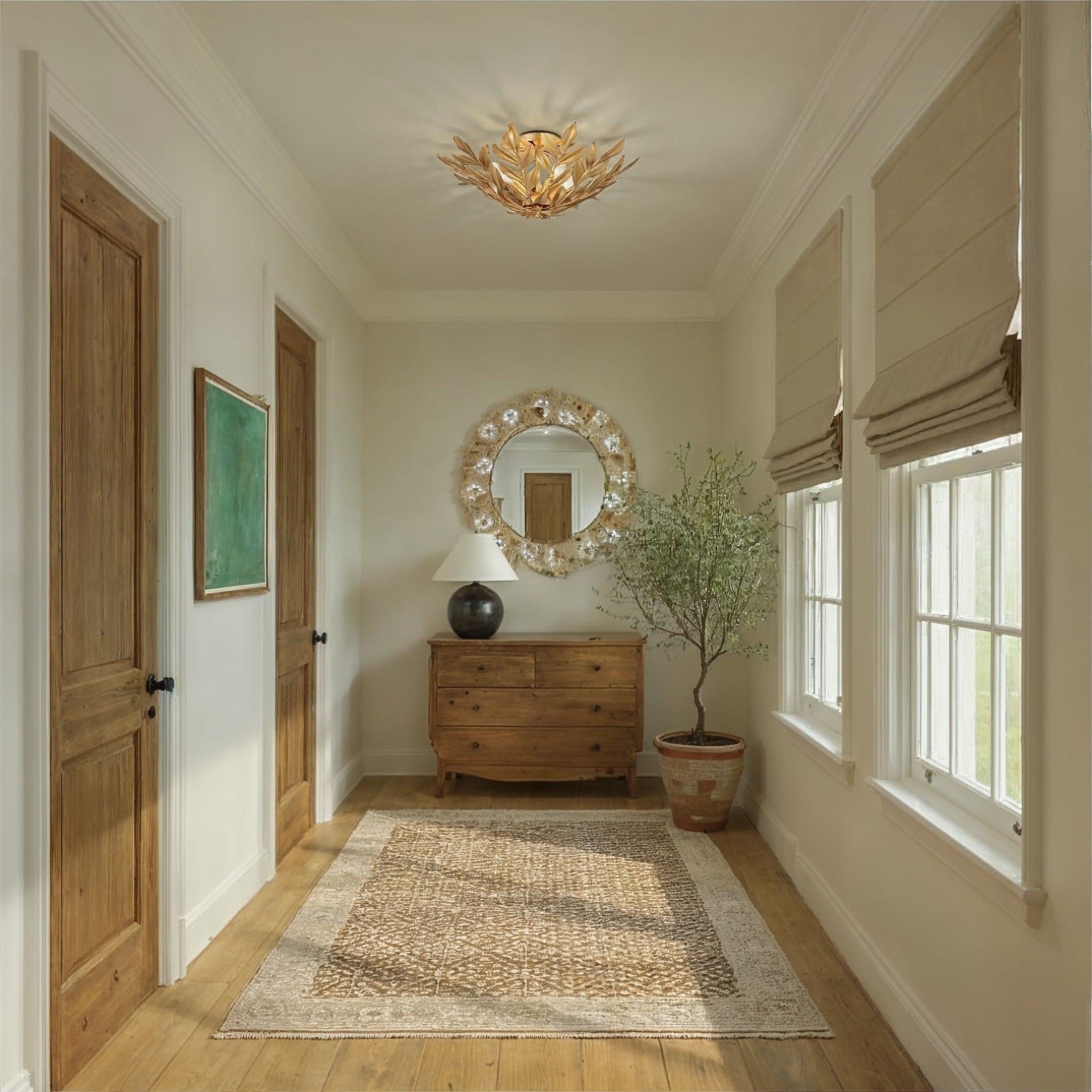 Crystorama - 560-CT - Four Light Semi Flush Mount - Broche - Champagne Green Tea