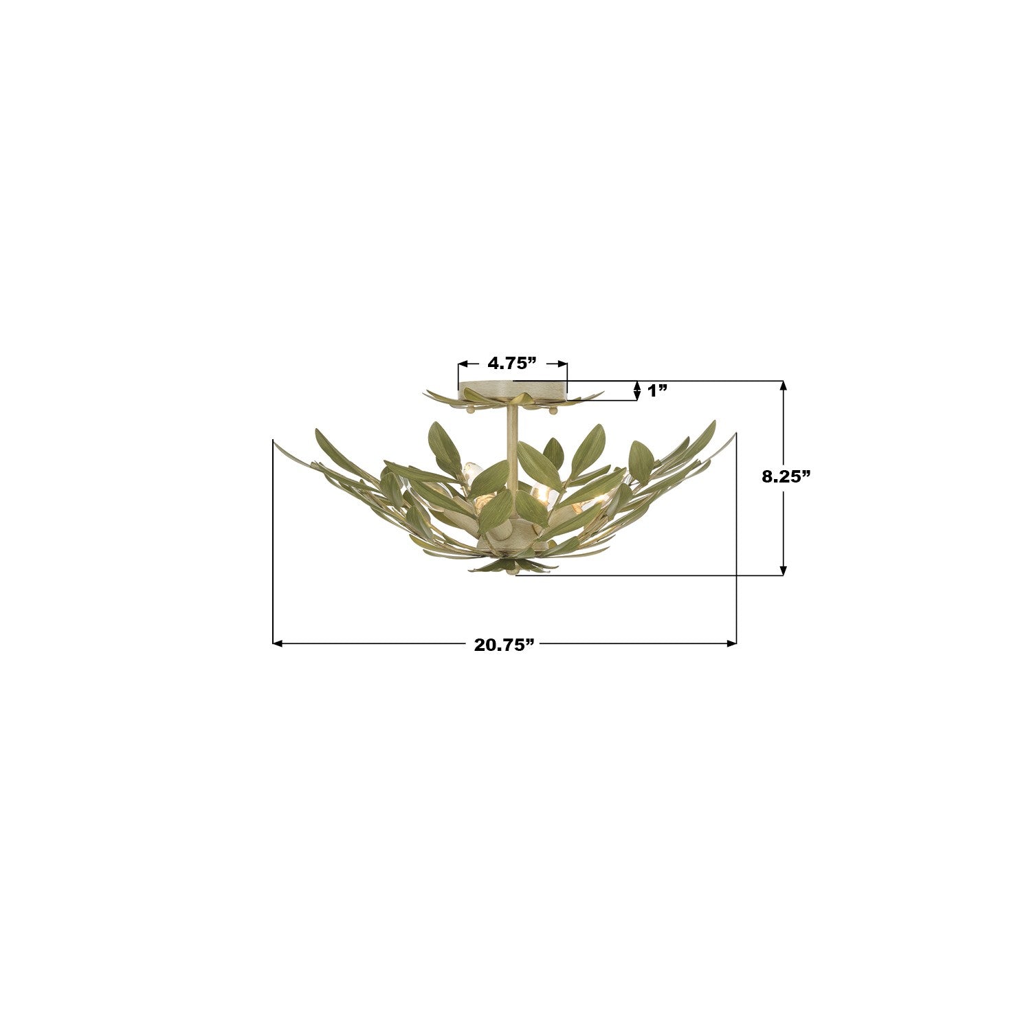 Crystorama - 560-CT - Four Light Semi Flush Mount - Broche - Champagne Green Tea