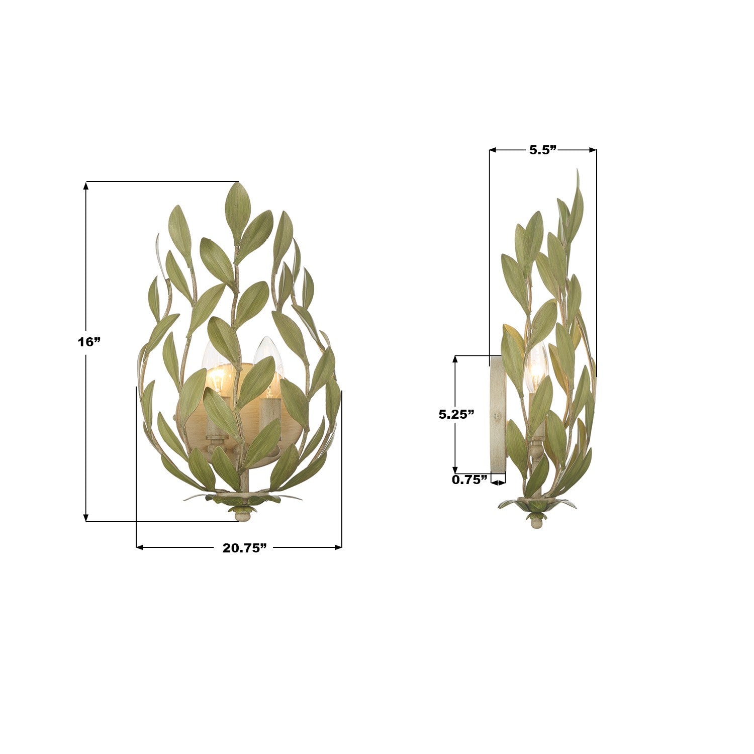 Crystorama - 561-CT - Two Light Wall Sconce - Broche - Champagne Green Tea