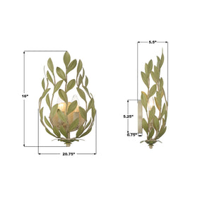 Crystorama - 561-CT - Two Light Wall Sconce - Broche - Champagne Green Tea