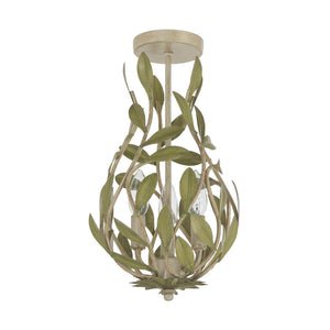 Crystorama - 565-CT_CEILING - Three Light Semi Flush Mount - Broche - Champagne Green Tea