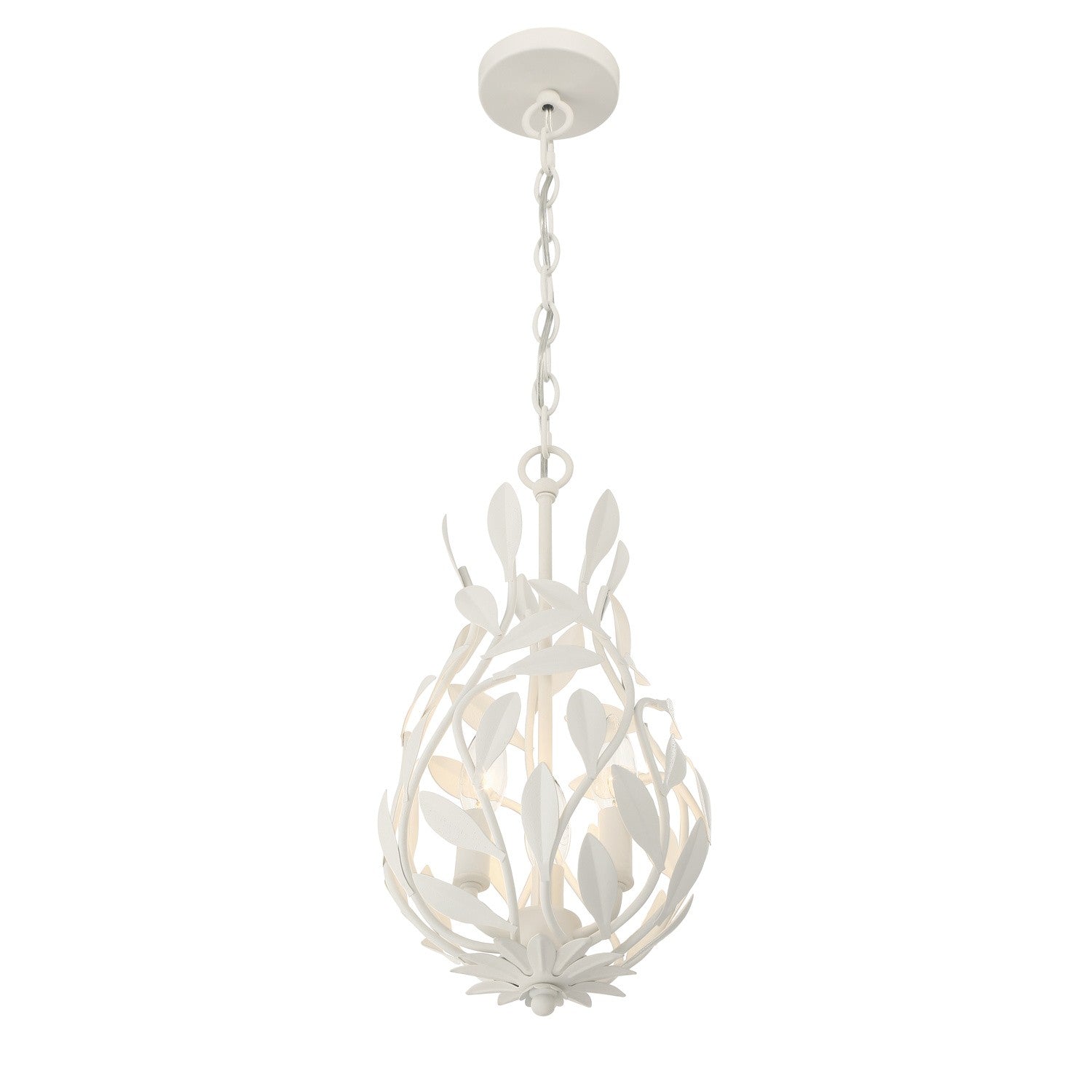 Crystorama - 565-MT - Three Light Chandelier - Broche - Matte White