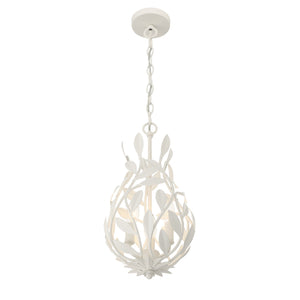 Crystorama - 565-MT - Three Light Chandelier - Broche - Matte White