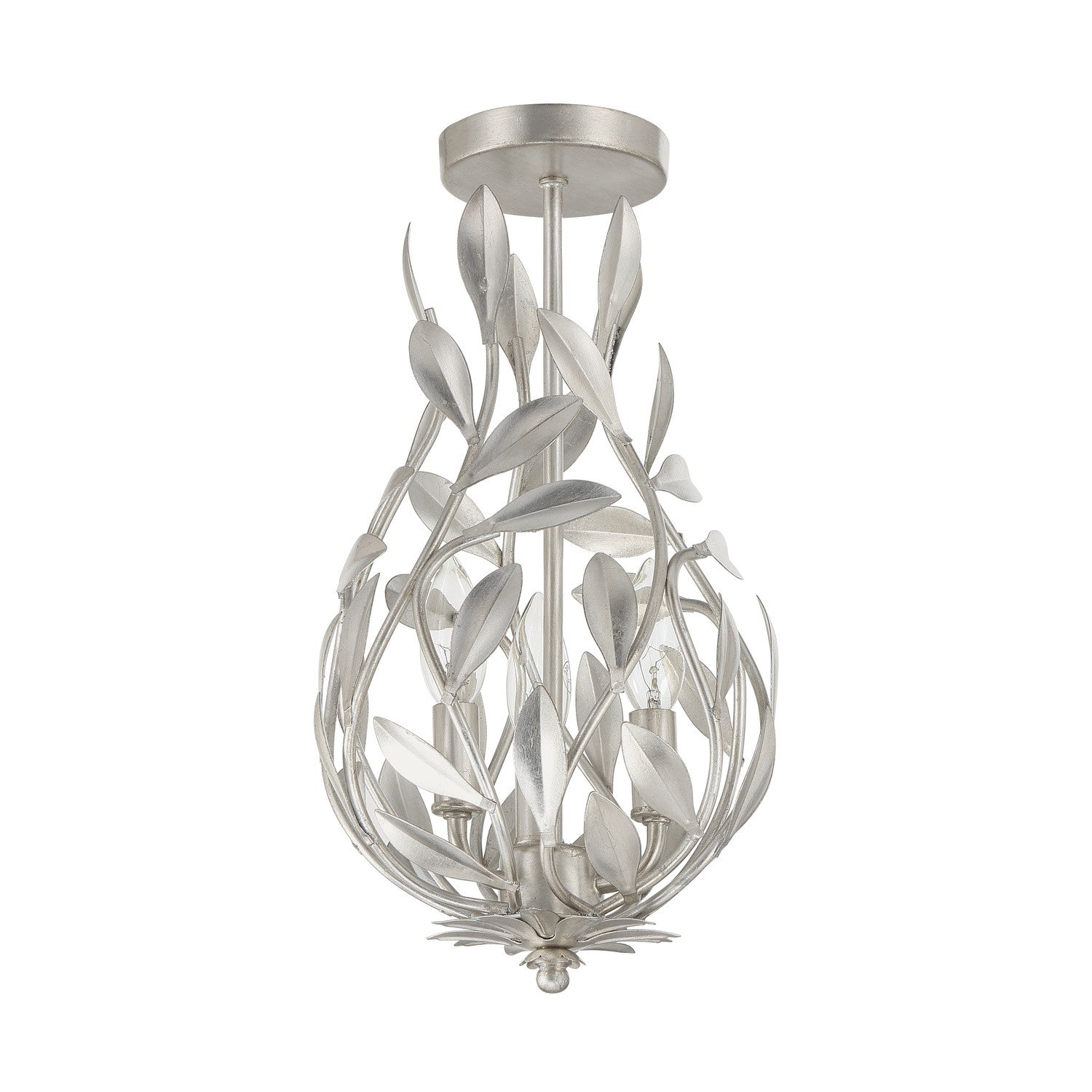 Crystorama - 565-SA_CEILING - Three Light Semi Flush Mount - Broche - Antique Silver