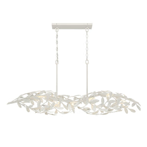 Crystorama - 567-MT - Six Light Linear Chandelier - Broche - Matte White