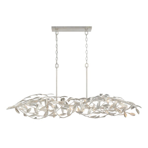 Crystorama - 567-SA - Six Light Linear Chandelier - Broche - Antique Silver