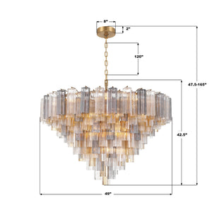 Crystorama - ADD-327-AG-AU - 28 Light Chandelier - Addis - Aged Brass
