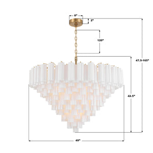 Crystorama - ADD-327-AG-WH - 28 Light Chandelier - Addis - Aged Brass