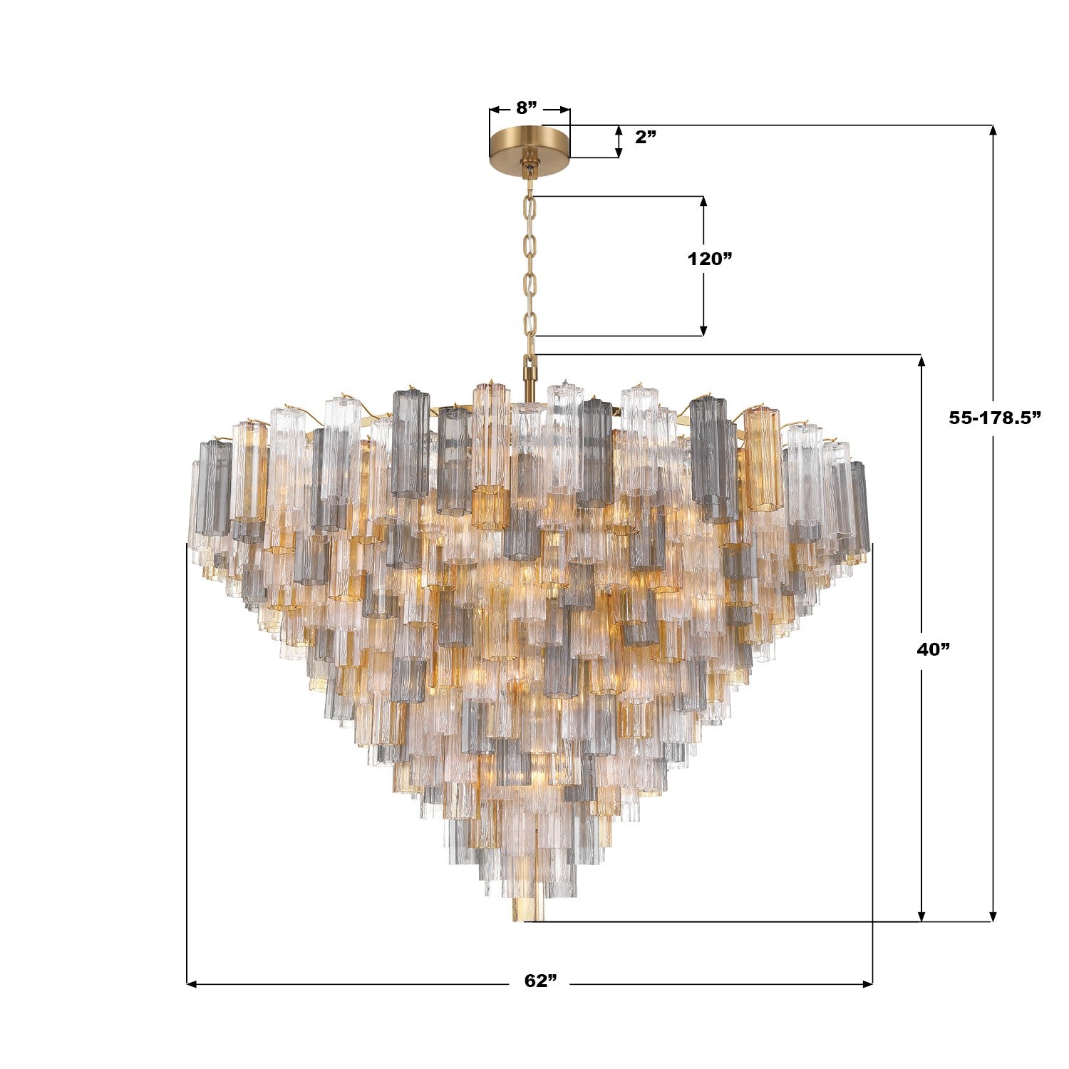 Crystorama - ADD-329-AG-AU - 40 Light Chandelier - Addis - Aged Brass