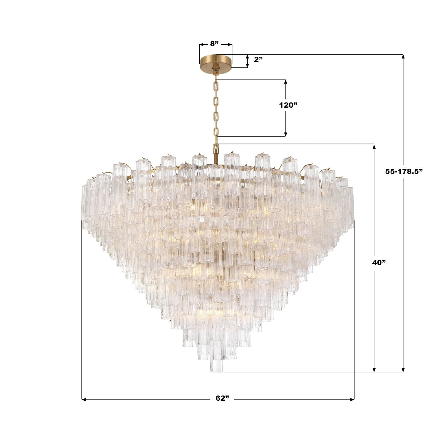 Crystorama - ADD-329-AG-CL - 40 Light Chandelier - Addis - Aged Brass