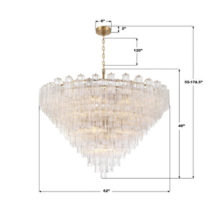 Crystorama - ADD-329-AG-CL - 40 Light Chandelier - Addis - Aged Brass