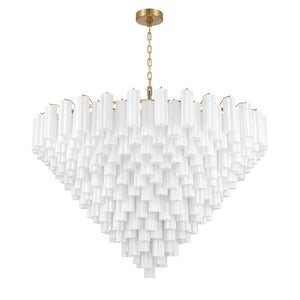 Crystorama - ADD-329-AG-WH - 40 Light Chandelier - Addis - Aged Brass